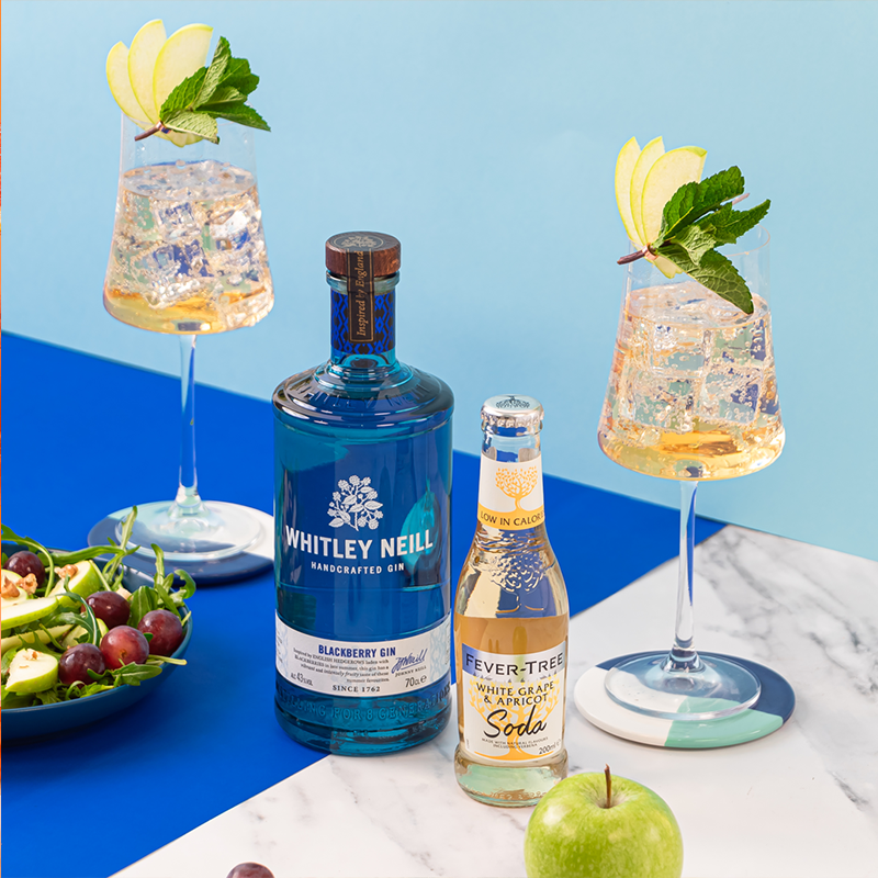 Light and refreshing gin spritz made with Whitley Neill Blackberry Gin for a berry twist.