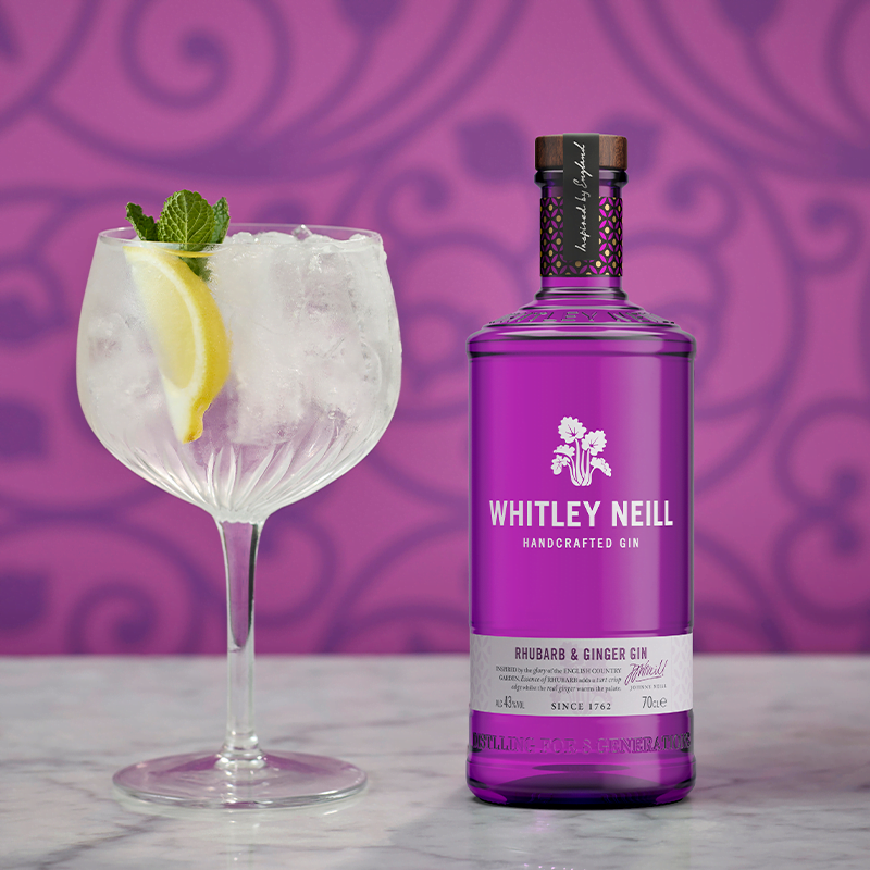 A fruity, summery spritz serve made with Whitley Neill Rhubarb & Ginger Gin
